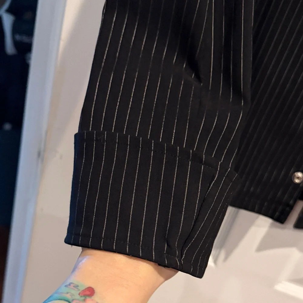 Vintage Lip Service Men’s Goth Pinstripe Jacket Size XL Authentic RN79627 - Picture 6 of 14